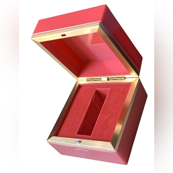 Vintage Hamilton Celluloid Aztec Medallion Watch Box Presentation Case Melon - Picture 6 of 6